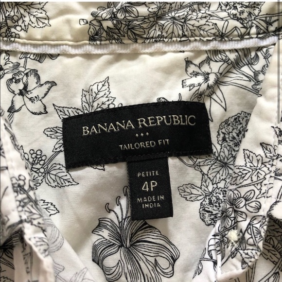 Banana Republic Tailored Fit Sleeveless Black and White Size 4P - Picture 2 of 5